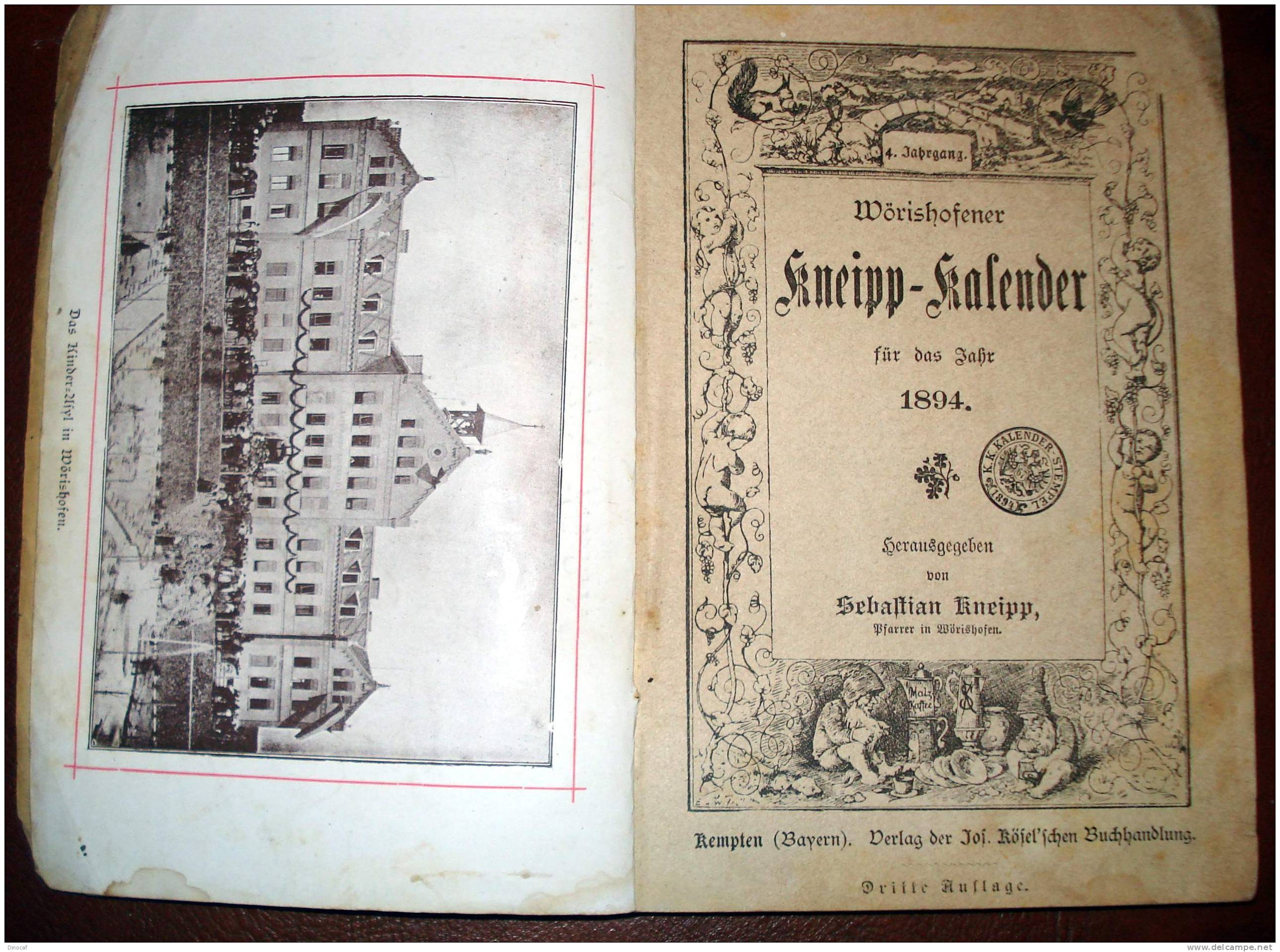 WÖRISHOFENER KNEIPP - KALENDER FÜR DAS JAHR 1894 175-SEITIGER - Altri & Non Classificati