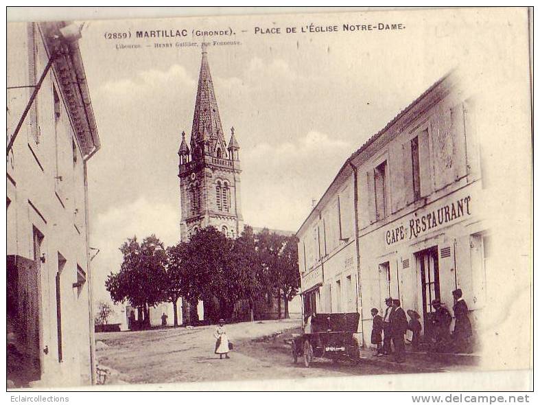 Gironde...33....Martillac   .....Place De L'Eglise ..Café Restaurant          ( Voir Scan Et/ou Annotation) - Andere & Zonder Classificatie