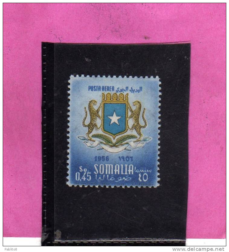 SOMALIA AFIS 1957 POSTA AEREA AIR MAIL EMBLEMA DELLA SOMALIA STEMMA COAT OF ARMS ARMOIRES CENT. 45 C MNH - Somalie (AFIS)