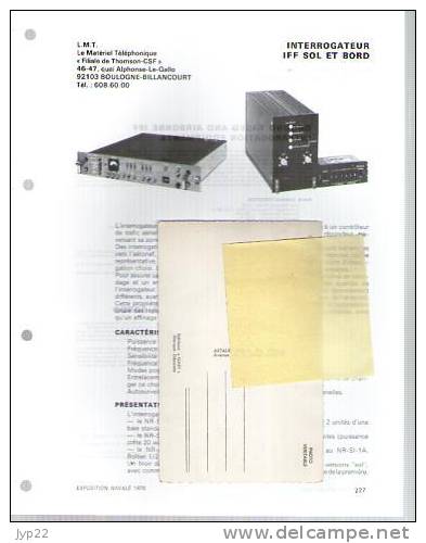 Fiche Marine Nationale Interrogateur IFF Sol & Bord - L.M.T. Boulogne Billancourt - - Equipment