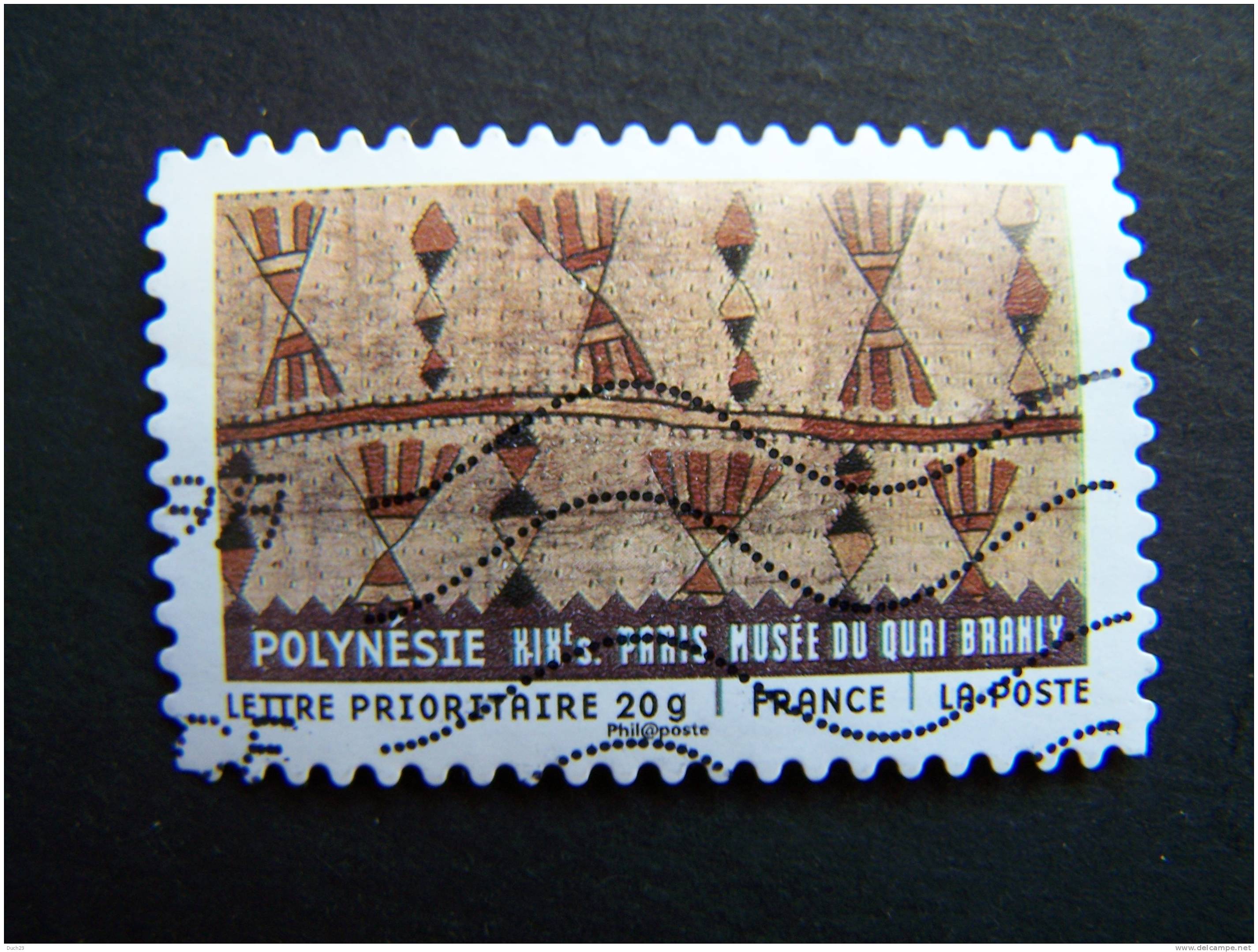 OBLITERE FRANCE ANNEE 2011 N° 514 SERIE TISSUS DU MONDE POLYNESIE AUTOCOLLANT ADHESIF - Oblitérés