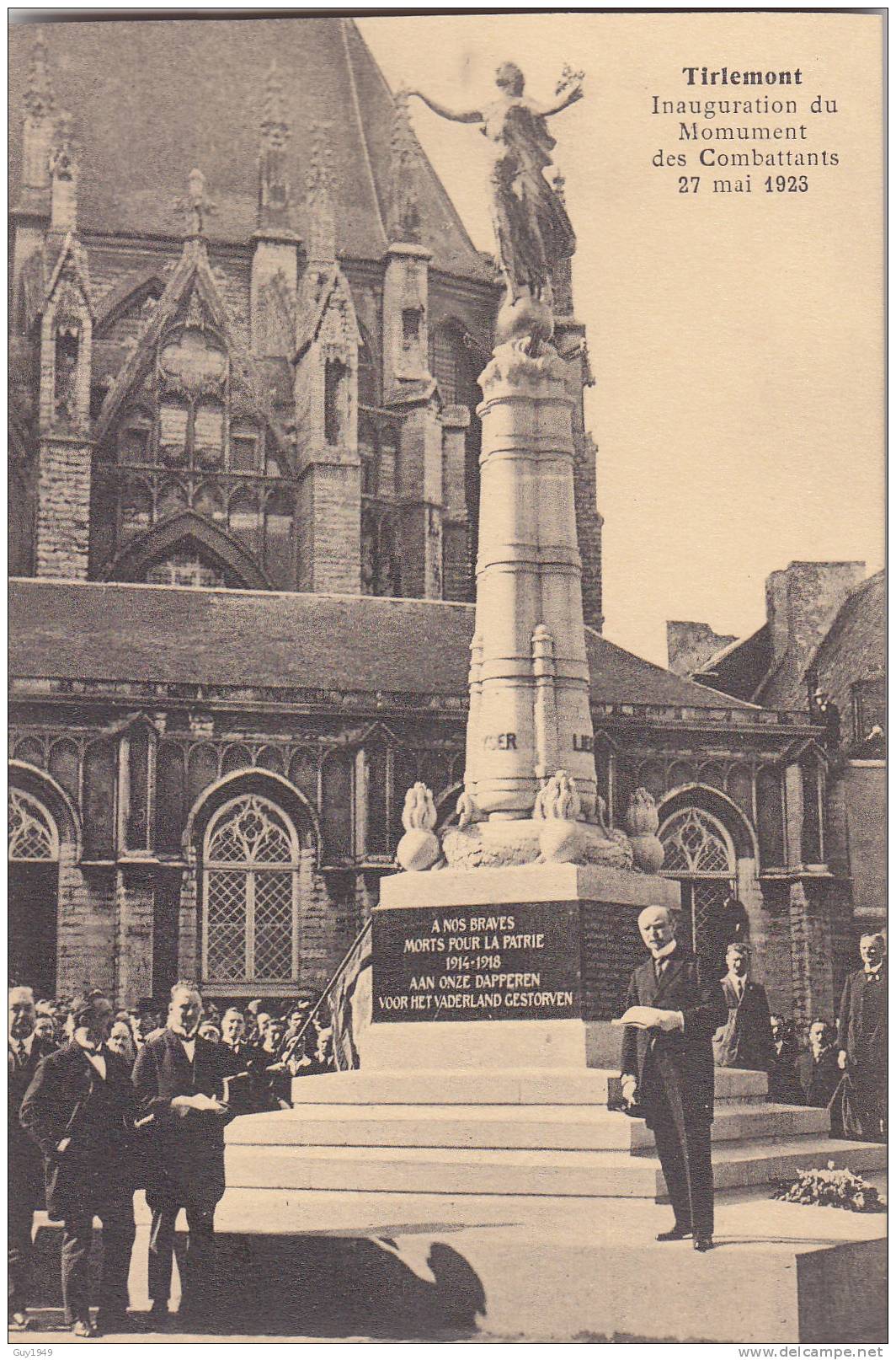 TIENEN TIREMONT **MONUMENT INWIJDING OUD STRIJDERS 1914/18 - Tienen