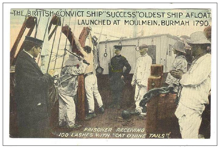 British Convict Ship "SUCESS", Prisoner Receiving 100 Lashes, 00-10s - Prison