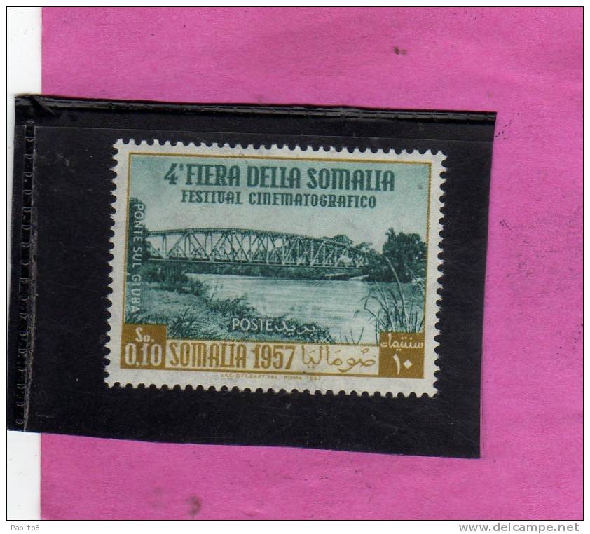 SOMALIA AFIS 1957 QUARTA IV 4a FIERA SOMALA 4th SOMALI FAIR CENT. 10 C MNH - Somalia (AFIS)