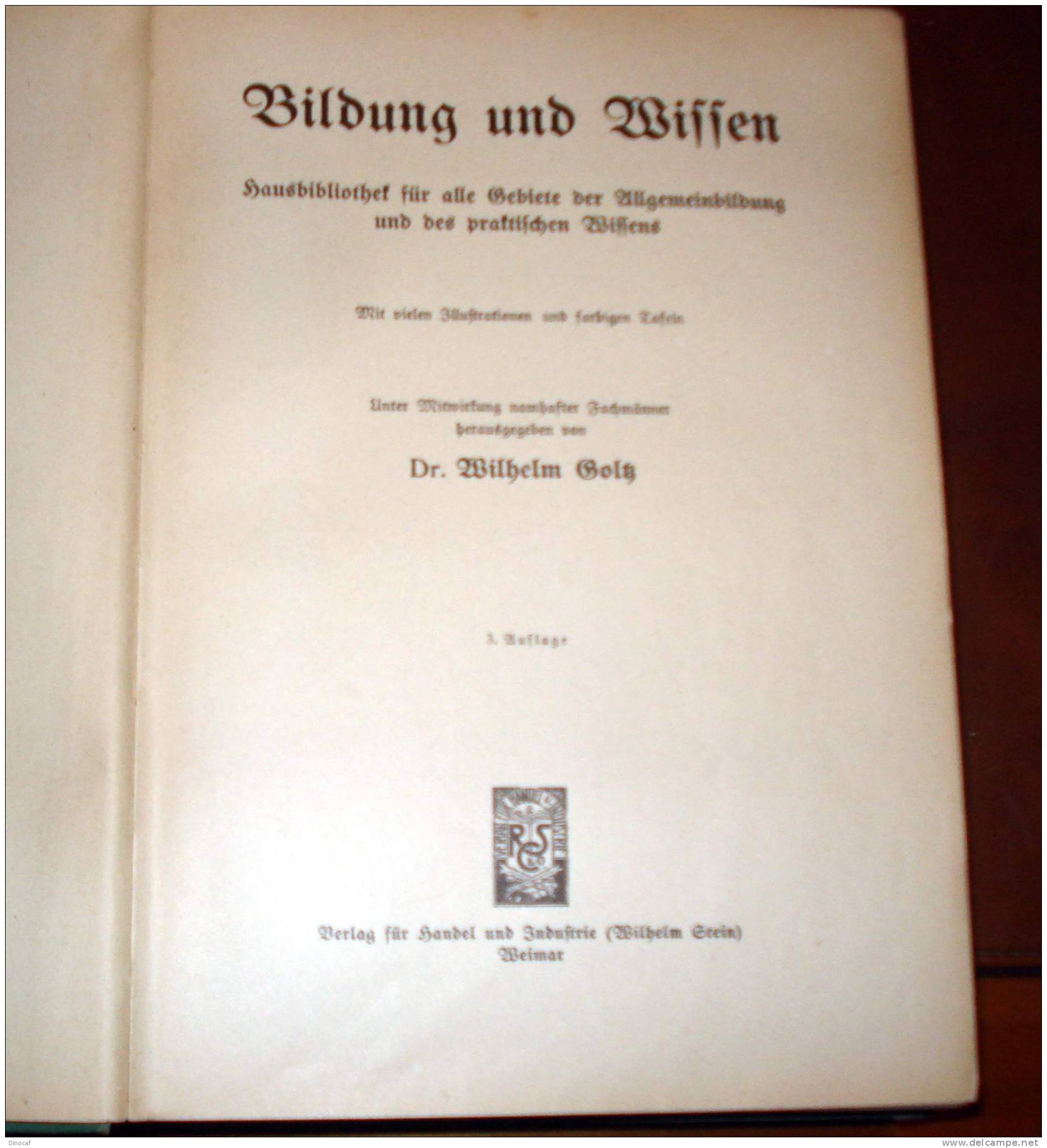 BILDUNG UND WISSEN ALLGEMEINBILDUNG - 1922, 728 PP - Altri & Non Classificati