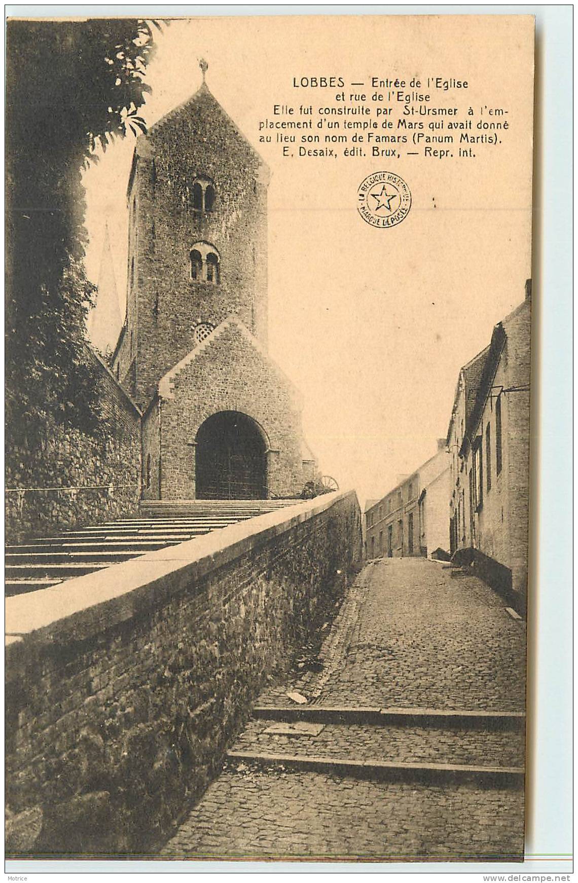 LOBBES  -  Entrée De L'Eglise Et Rue De L'Eglise. - Lobbes