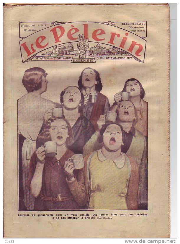 LE PELERIN 27 Janvier 1935  Gargarismes ...feuillets épars ...Coutumes Romaines - 1900 - 1949