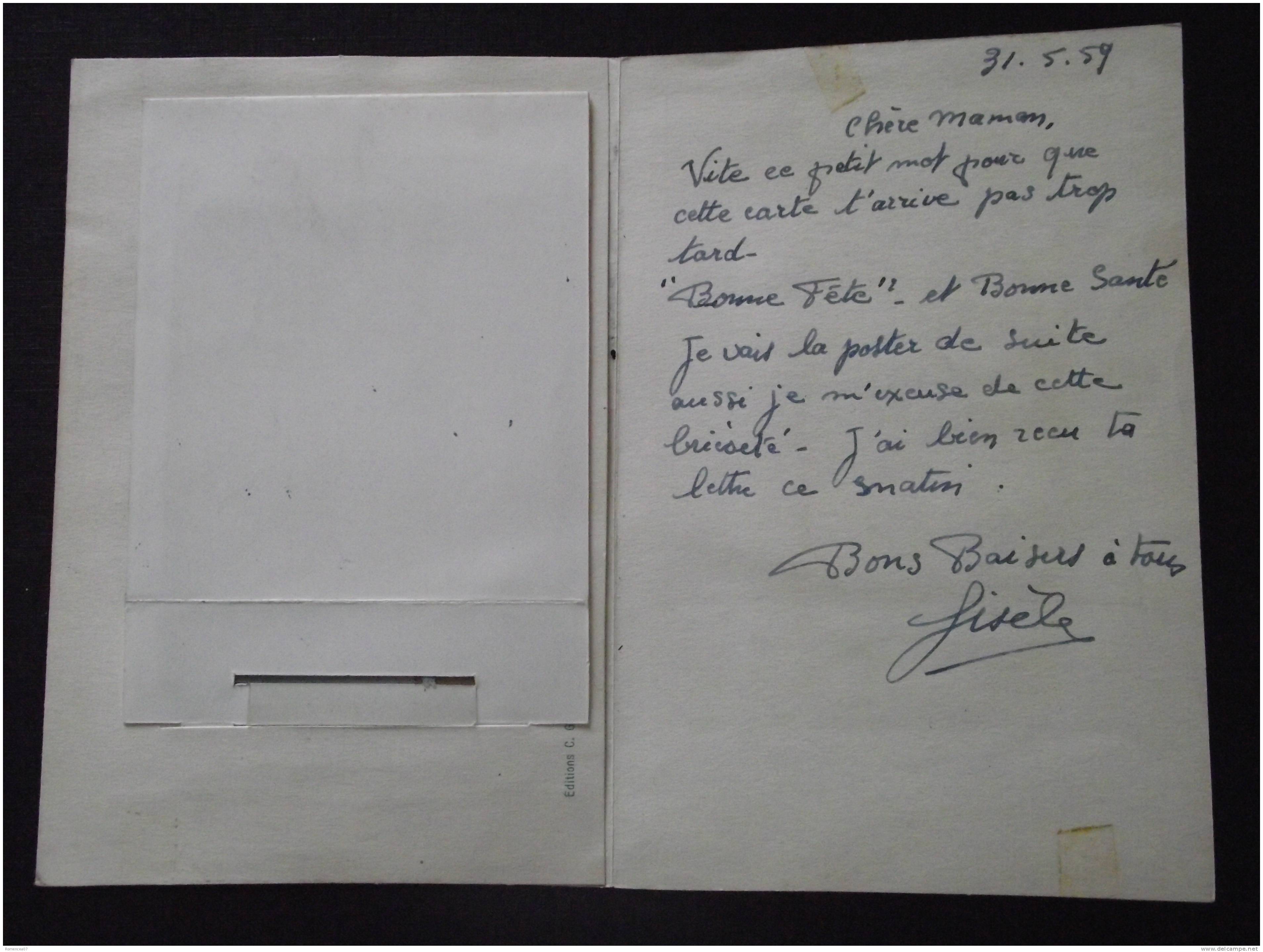 Bonne Fête Maman - JEUNE LION Pris Au PIEGE D´un FILET - Animaux - Faune - Correspondance Du 31 Mai 1959 - A VOIR ! - Fête Des Mères