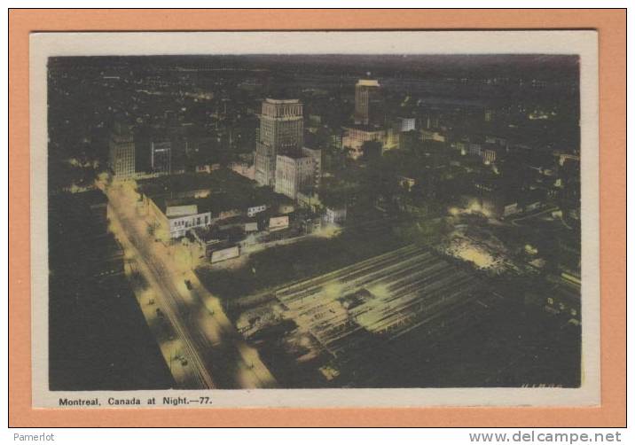 1959 Montreal ( Montreal At Night) 4 Cents Due Quebec Canada Carte Postale Postcard Cpa - Briefe U. Dokumente