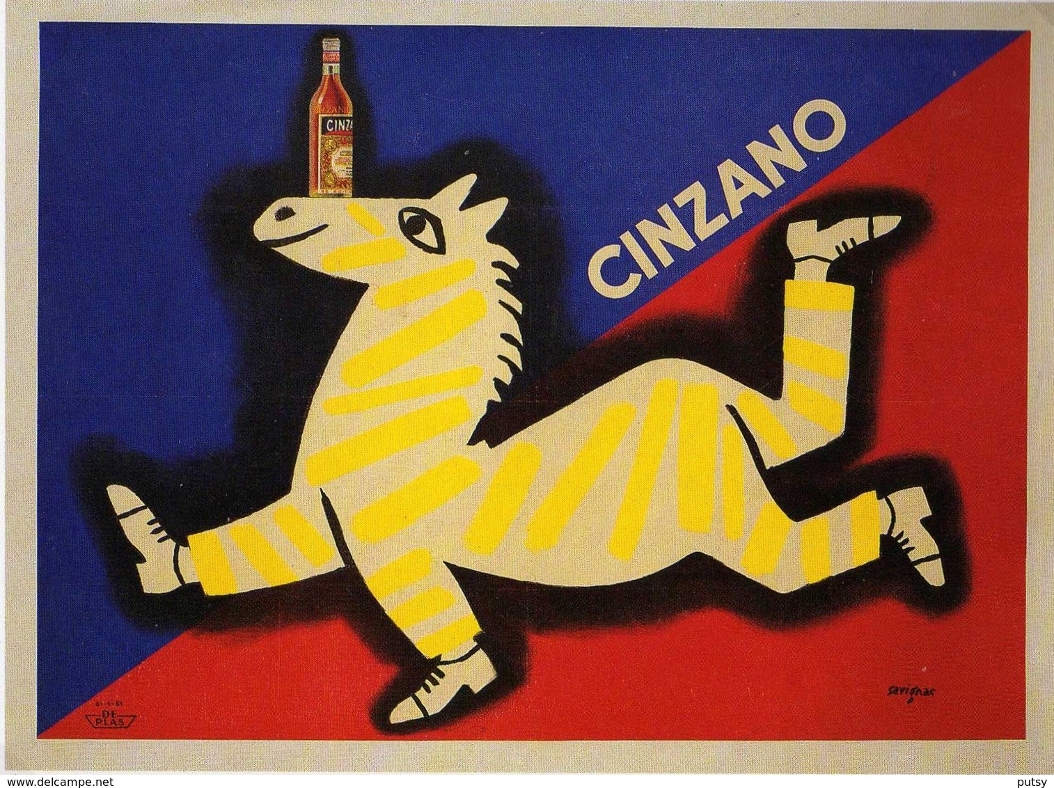 L'homme Zèbre Cinzano 1951. Raymond Savignac - Savignac