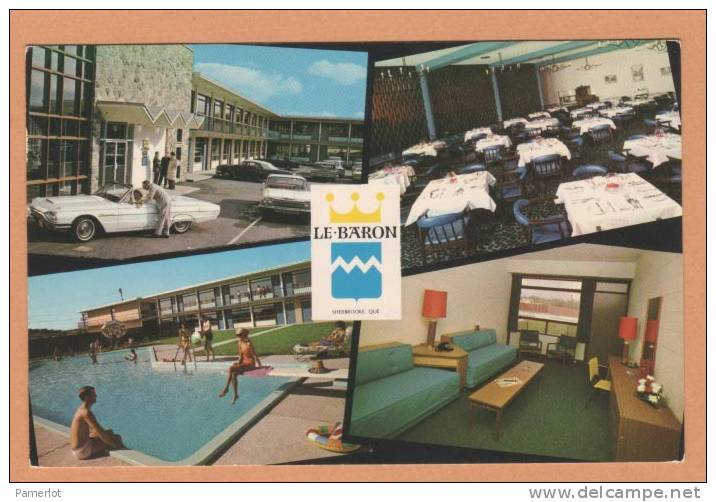 Sherbrooke Quebec ( Le Baron Motor Hotel Multivues A Servie En 1969 + Timbres) 2 Scans - Sherbrooke