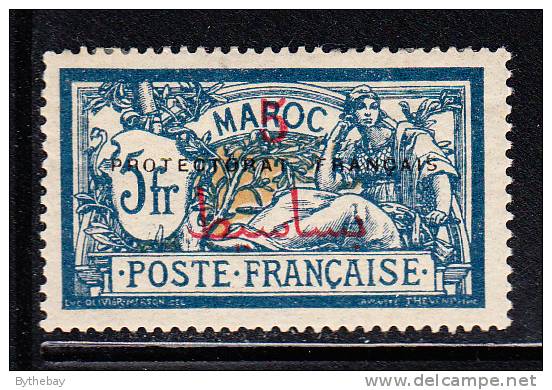 French Morocco MH Scott #54 5p Surcharge On 5fr Dark Blue & Buff - Ungebraucht