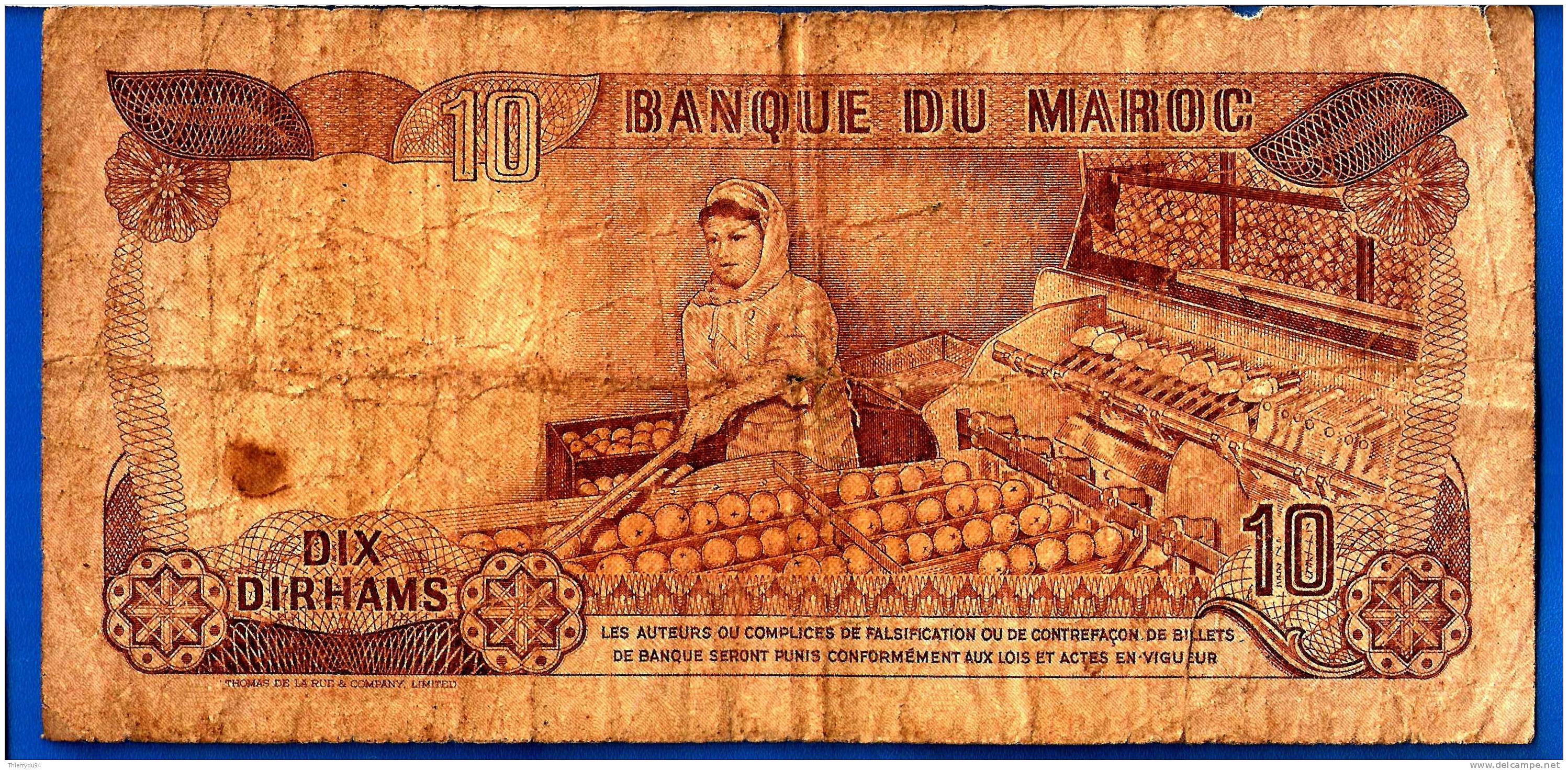 Maroc 10 Dirhams 1985 Signature 9 Morocco Afrique Africa Paypal Moneybookers OK - Marocco