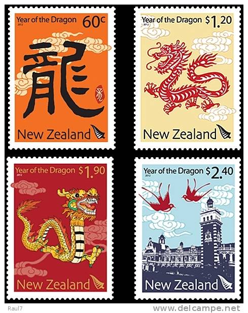 New Zealand - 2012 Année Du Dragon - 4v Neufs*** MNH - Unused Stamps