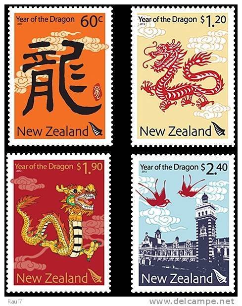 New Zealand - 2012 Année Du Dragon - 4v Neufs*** MNH - Neufs