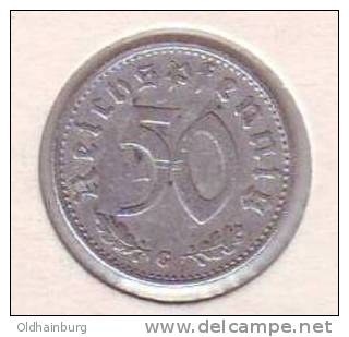 0388w22: Deutsches Reich 50 Reichspfennig 1943 G, Guter Jahrgang - 50 Reichspfennig
