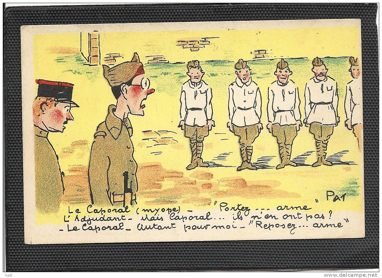 HUMOUR  MILITAIRE   PAT   6  CPA   VOIR  SCAN - Humor