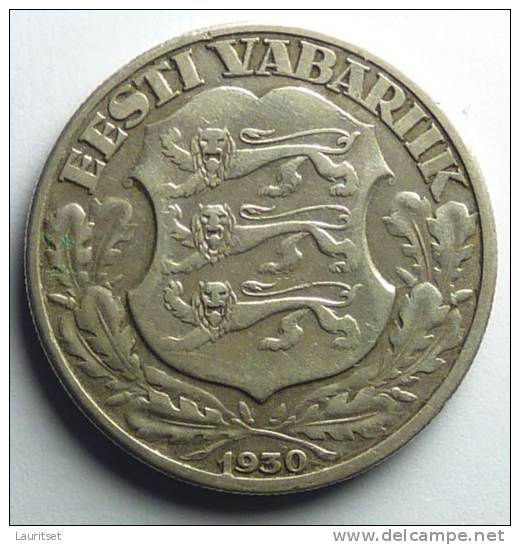 ESTLAND Estonia 1930 Silbermünze Silver Minting Error "Long 1" !! RAR - Estland
