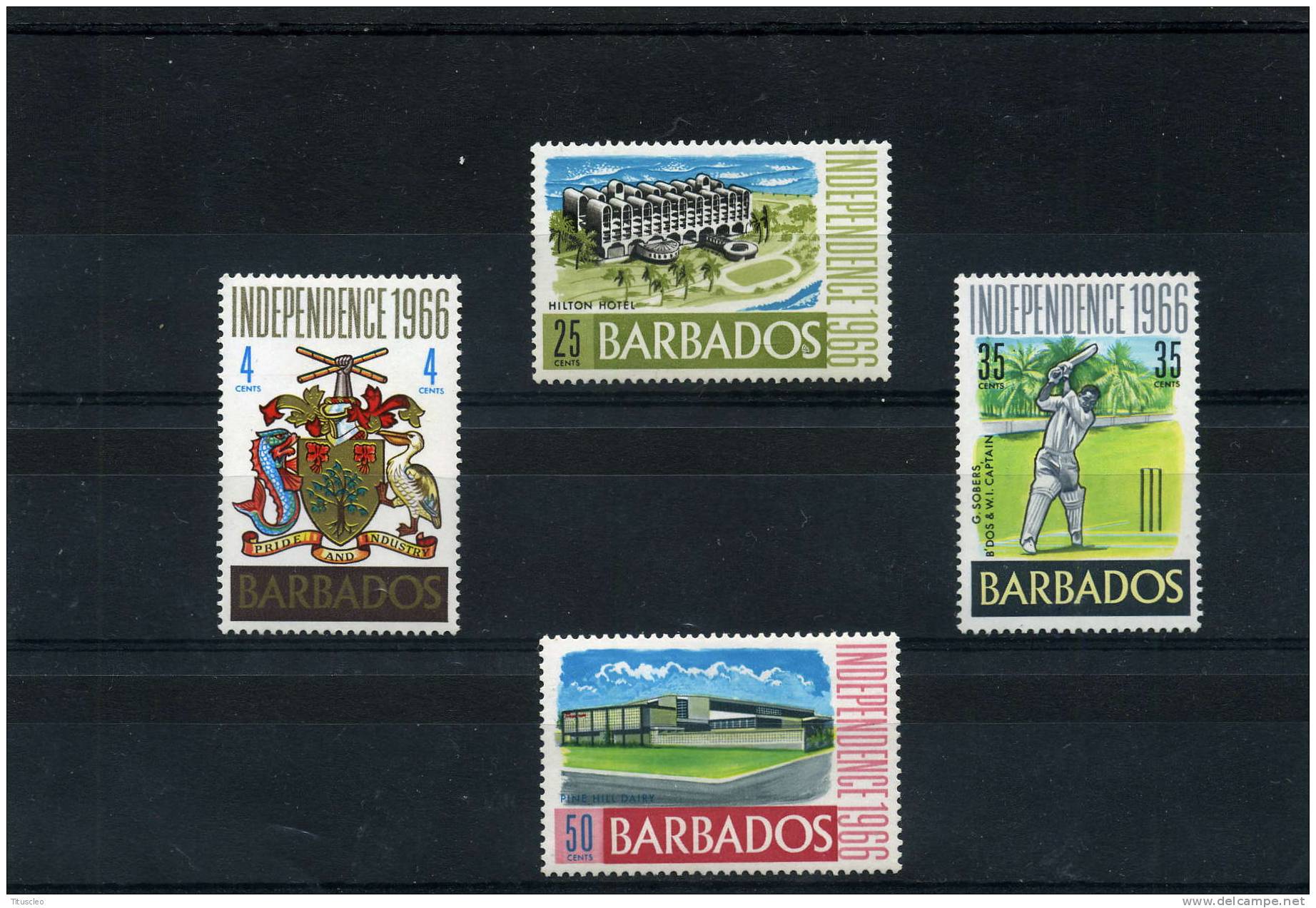 BARBADE  263/266* Indépendance - Barbados (1966-...)