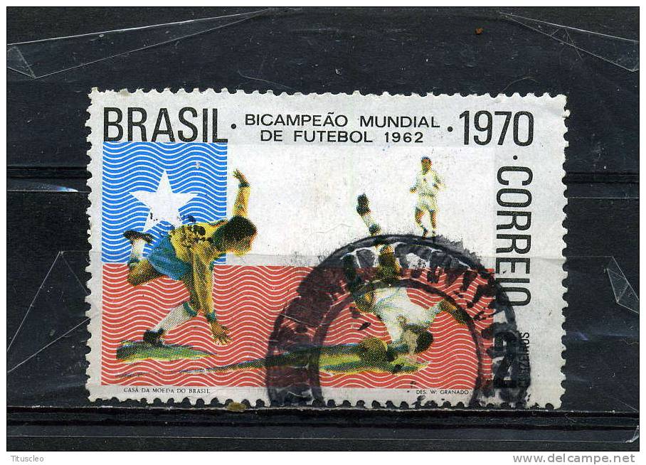 BRESIL 936° 2C  Brésil Trois Fois Vanqueur De La Coupe Du Monde De Football  Chili 1962 (10% De La Cote + 0,25) - Gebraucht
