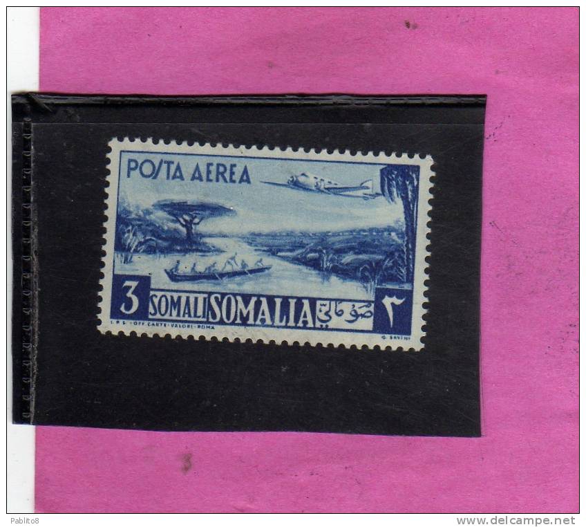 SOMALIA AFIS 1950 - 1951 POSTA AEREA AIR MAIL VEDUTA VIEW SOMALI 3 S MNH - Somalie (AFIS)