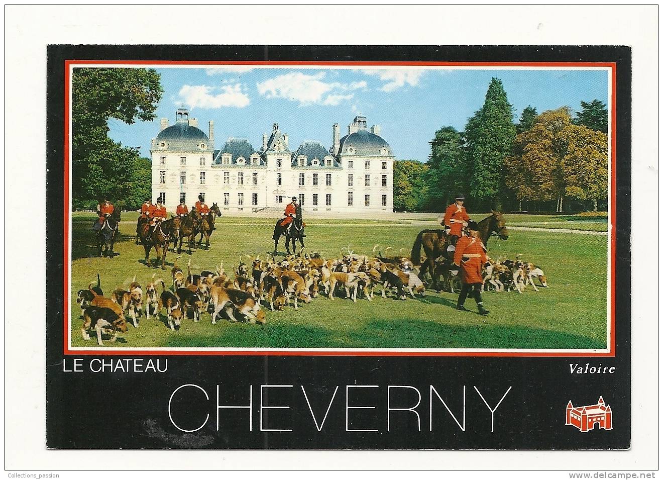 Cp, Chasse, Cheverny (41), Les Piqueux Et La Meute De L´Equipage De Cheverny Devant Le Château, Voyagée - Caccia