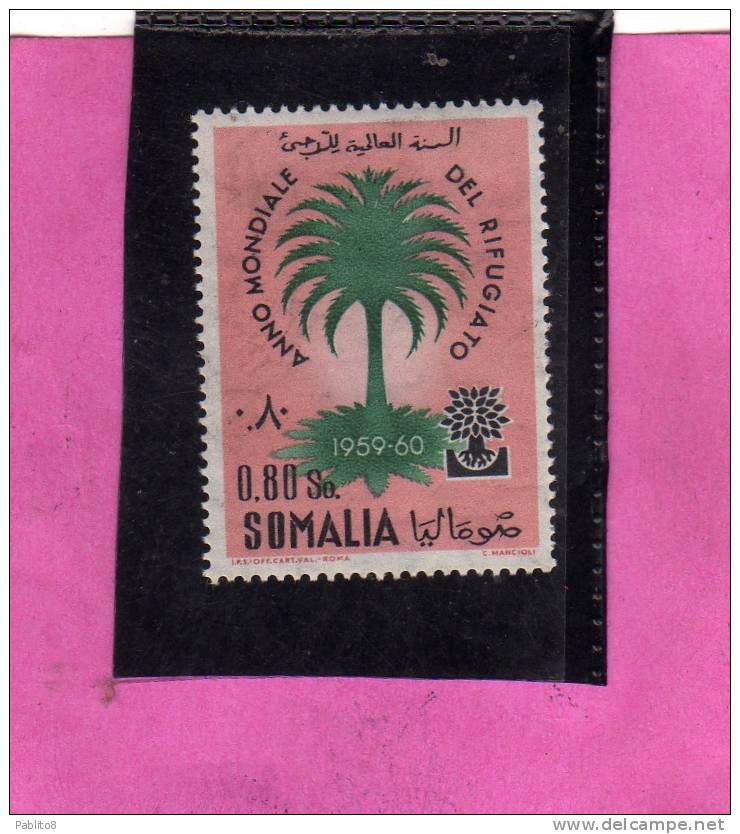 SOMALIA AFIS 1960 ANNO DEL RIFUGIATO 80 C MNH - Somalia (AFIS)