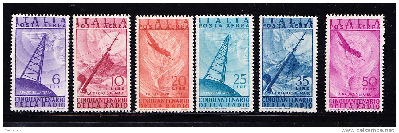 RT)1947,ITALY,SET(6),50th ANNIV. OF RADIO,MNH,PERF.14 - Nuovi