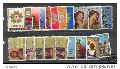 Vatican City-1970 Full  Year  MNH - Annate Complete