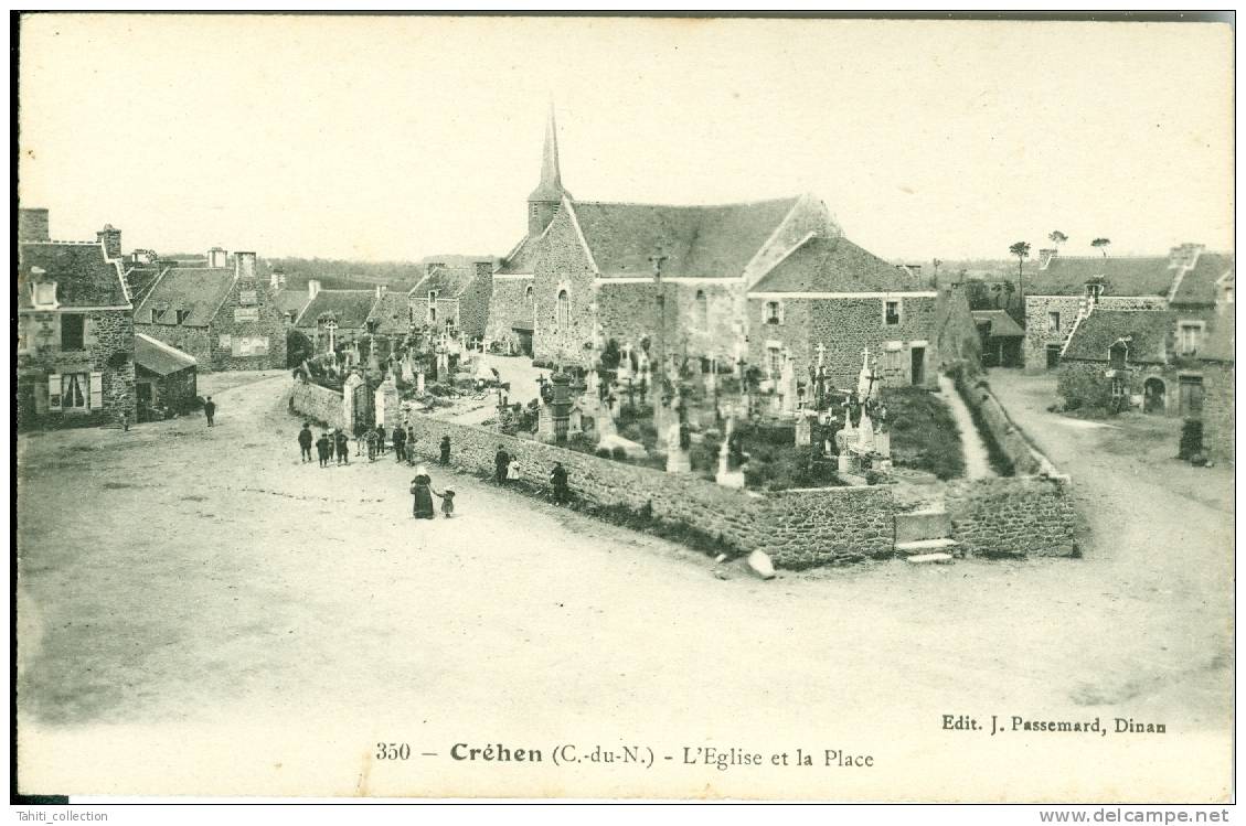 CREHEN - L'Eglise Et La Place - Créhen