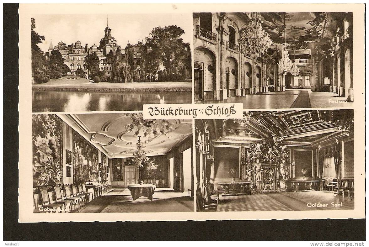 Germany, Buckeburg / Schloss - Festsaal - Goldner Saal - Gobeli - Echte Pgotographis Real Photo Card - Bueckeburg