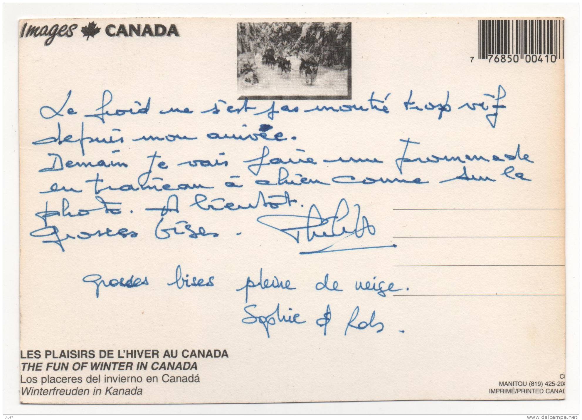 - CANADA. - The Fun Of Winter In Canada. - Les Plaisirs De L'hiver Au Canada. - (15,5x11 Cm.) - Scan Verso - - Moderne Ansichtskarten