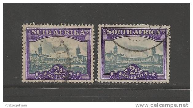 SOUTH AFRICA UNION  1945 Used Singles Stamp(s) Union Building 2d Blackish Grey-bright Violet Nr.106a  #12264 - Gebraucht