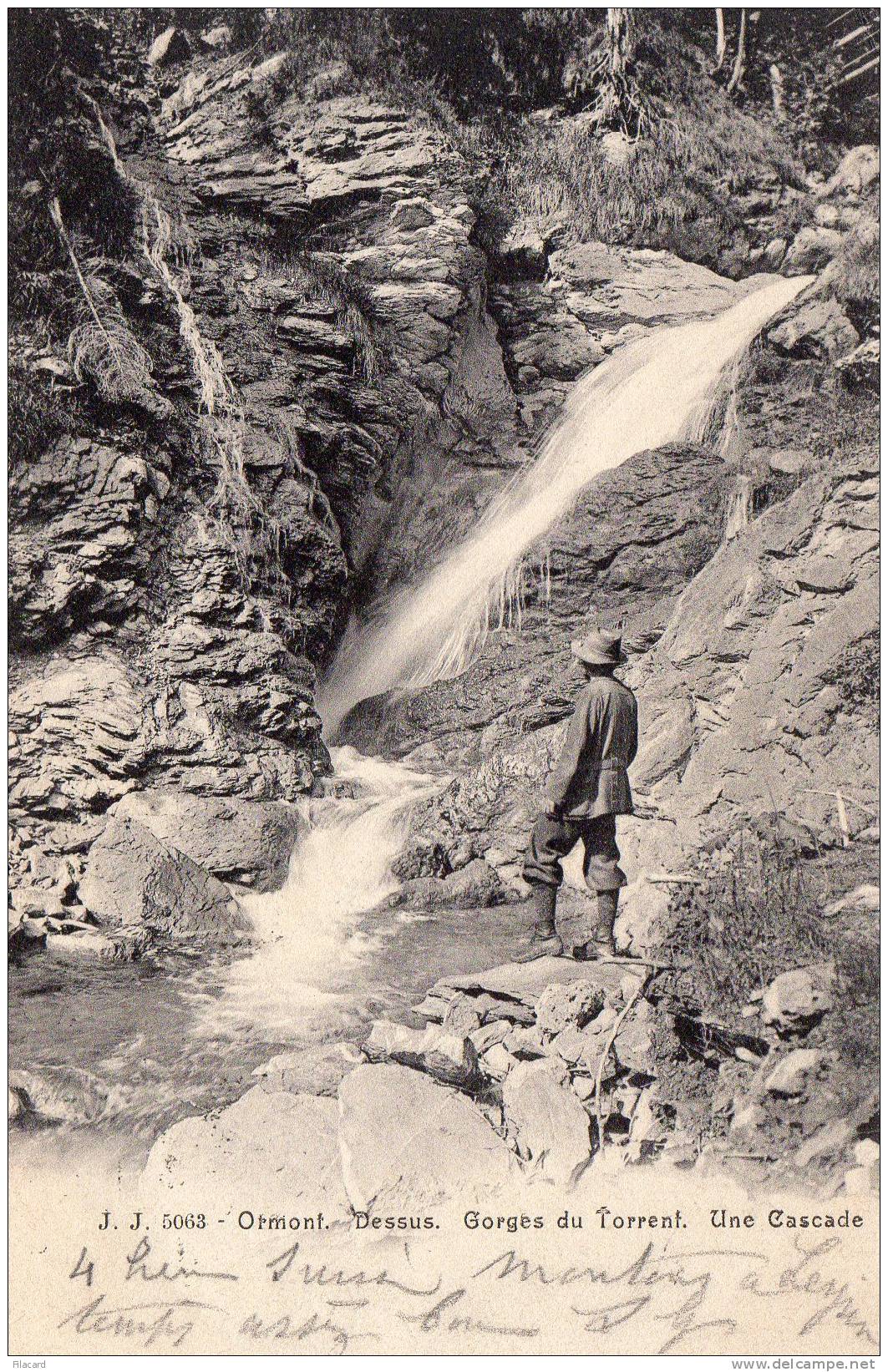 23261   Svizzera,  Ormont-Dessus,  Gorges  Du  Torrent,  Une  Cascade,  VG  1905 - Ormont-Dessus 