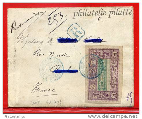 COTE DES SOMALIS LETTRE RECOMMANDEE DU 06/05/1904 DE DJIBOUTI POUR ROUBAIX VIA MARSEILLE COVER - Lettres & Documents