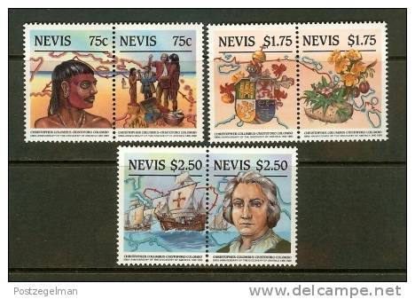 NEVIS 1986 MNH Stamp(s) Discovery Of America 365-370 - St.Kitts And Nevis ( 1983-...)