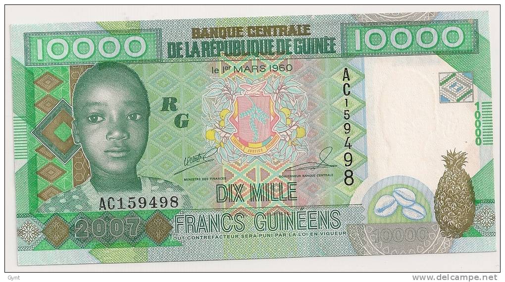 GUINEE  10.000 FRS Neuf  2007 - Otros – Africa