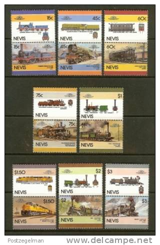 NEVIS 1986 MNH Stamp(s) Railway Locomotives SG427-442 - Trains