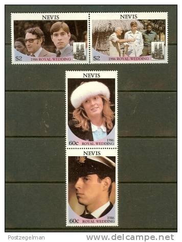 NEVIS 1986 MNH Stamp(s) Andrew & Sarah Wedding 393-396 - Royalties, Royals