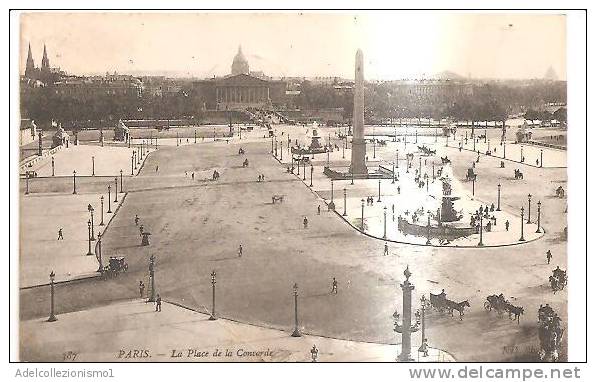 65056)cartolina Illustratoria Parigi - La Piazza Della Concordia E Panorama - Ile-de-France