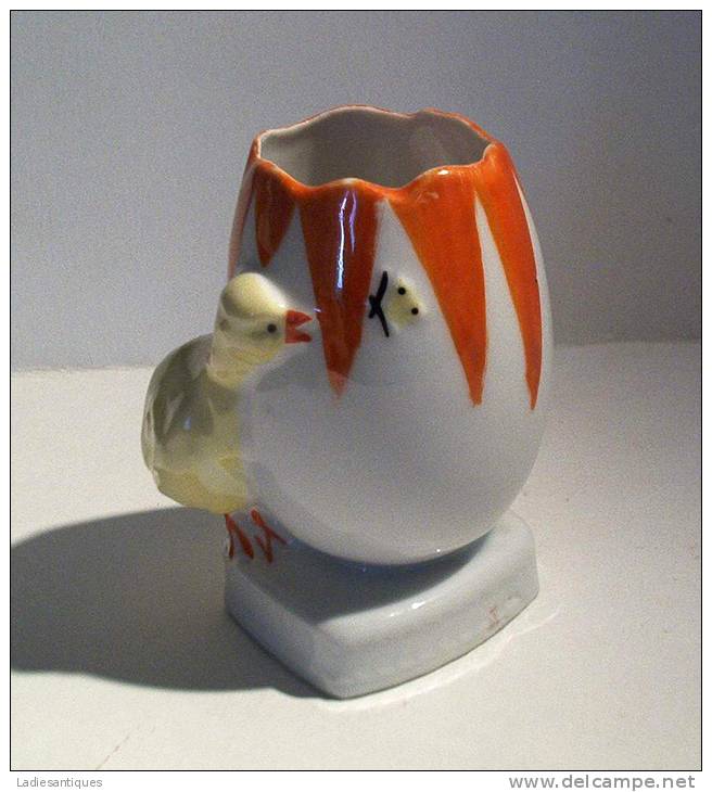 Czekoslavakia  - Objet Canard Papillon - Potje Met Een En Vlinder - Canister With Duck And Butterfly - DI1378 - Autres & Non Classés