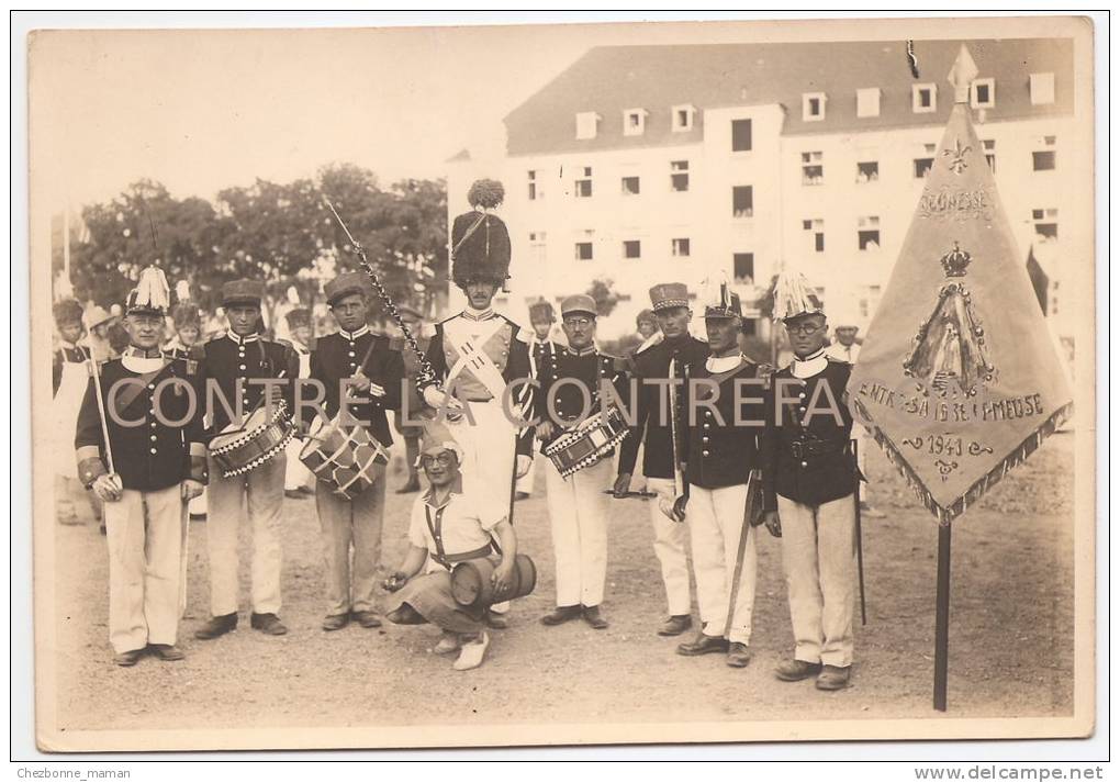 WW2 Photo Véritable Oflag IIA Prenzlau - Jeunesse Entre Sambre Et Meuse 1941 - 120x178 Mm - Guerre, Militaire