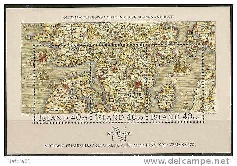 Czeslaw Slania. Iceland 1990. "Nordia`91". Souvenir Sheet. Michel Bl.11. MNH. - Blocks & Sheetlets