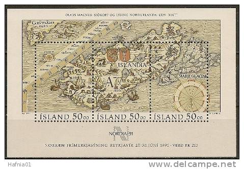 Czeslaw Slania. Iceland 1991. "Nordia`91". Souvenir Sheet. Michel Bl.12. MNH. - Blocks & Sheetlets
