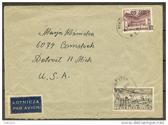 Czeslaw Slania. Poland 1956. Renaissance Year. Michel 972. Ordinary Letter Sent To USA. - Covers & Documents