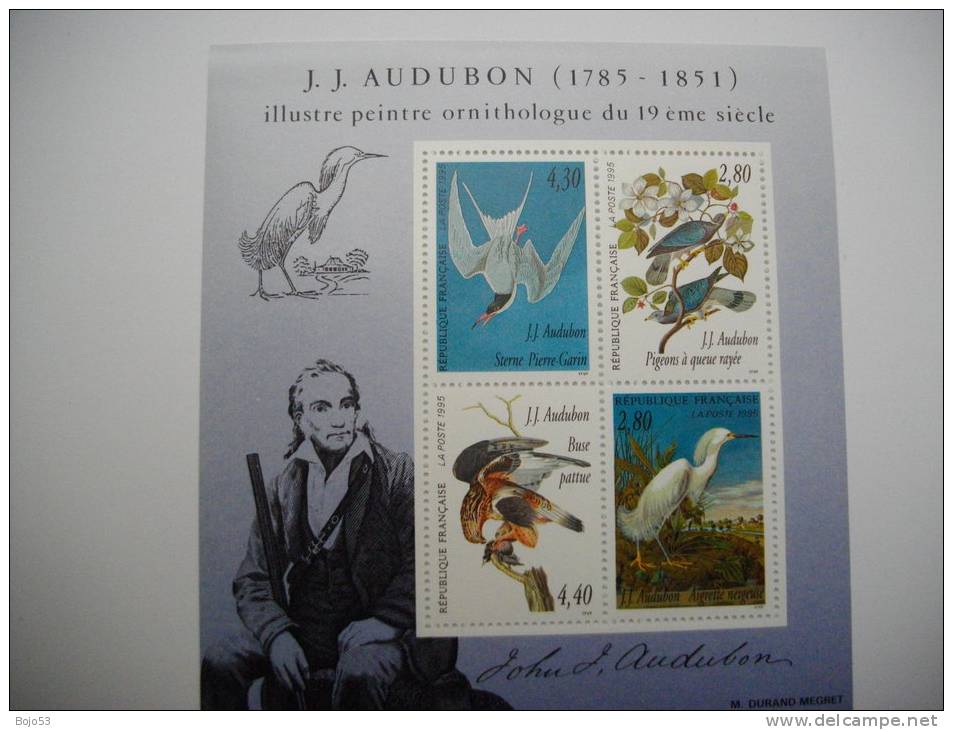 FRANCE  Bloc Feuillet N°  18  J.J.  AUDUBON - Mint/Hinged