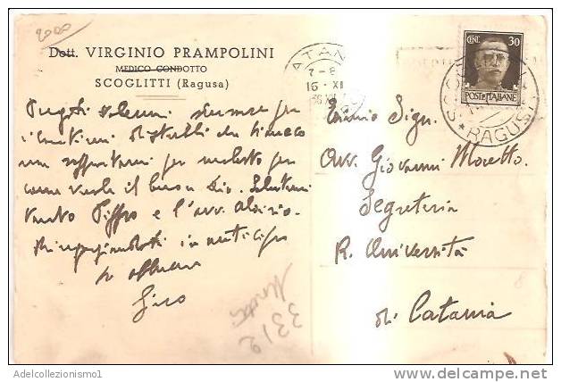 65131)cartolina Dottor Virginio Prampolini Di Scoglitti (rg) Con Un Valore Di 30c Imperiale Più Annullò 16/11/1936 - Ragusa