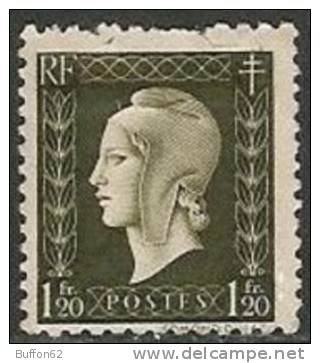 F - France (1945-47) - "Série De Londres, Marianne De Dulac". Taille-douce.  Y&T N°690. 1,20f. Noir-olive. - 1944-45 Marianne Of Dulac