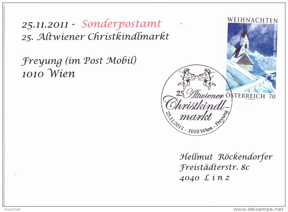 25.11.2011 -  Sonderstempelbeleg  "25. Altwiener Christkindlmarkt"  -  Siehe Scan (sst 25112011) - Lettres & Documents