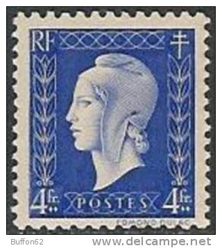 F - France (1945-47) - "Série De Londres, Marianne De Dulac". Taille-douce.  Y&T N°695. 4f. Outremer. - 1944-45 Marianne Of Dulac